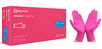 Перчатки нитриловые Nitrylex magenta M нестерильные неопудренные (50 пар/уп) розовые