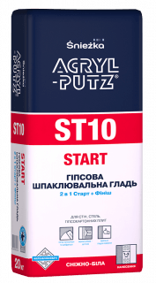 Шпаклевка гипсовая Sniezka ACRYL-PUTZ ST 10 Start ( 2 в 1 Старт+Финиш ) 20 кг - фото 1 - id-p1686177833