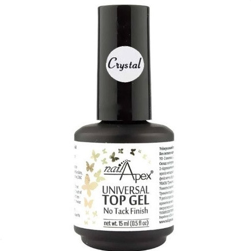 Топ без липкого шару без UV «Crystal Top» NailApex, 15 мл