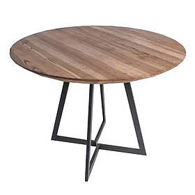 Журнальний столик лофт 120*120*45 см "Гейнсвілл" LNK з натурального дерева.