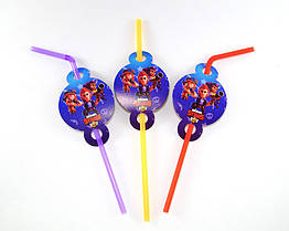 Трубочки для напоїв із гофрою Бравл старс 8 штук