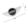 Емблема MINI (Міні) 120 mm (значок, наклейка, логотип на капот, багажник) Сріблясто-Чорна, фото 7