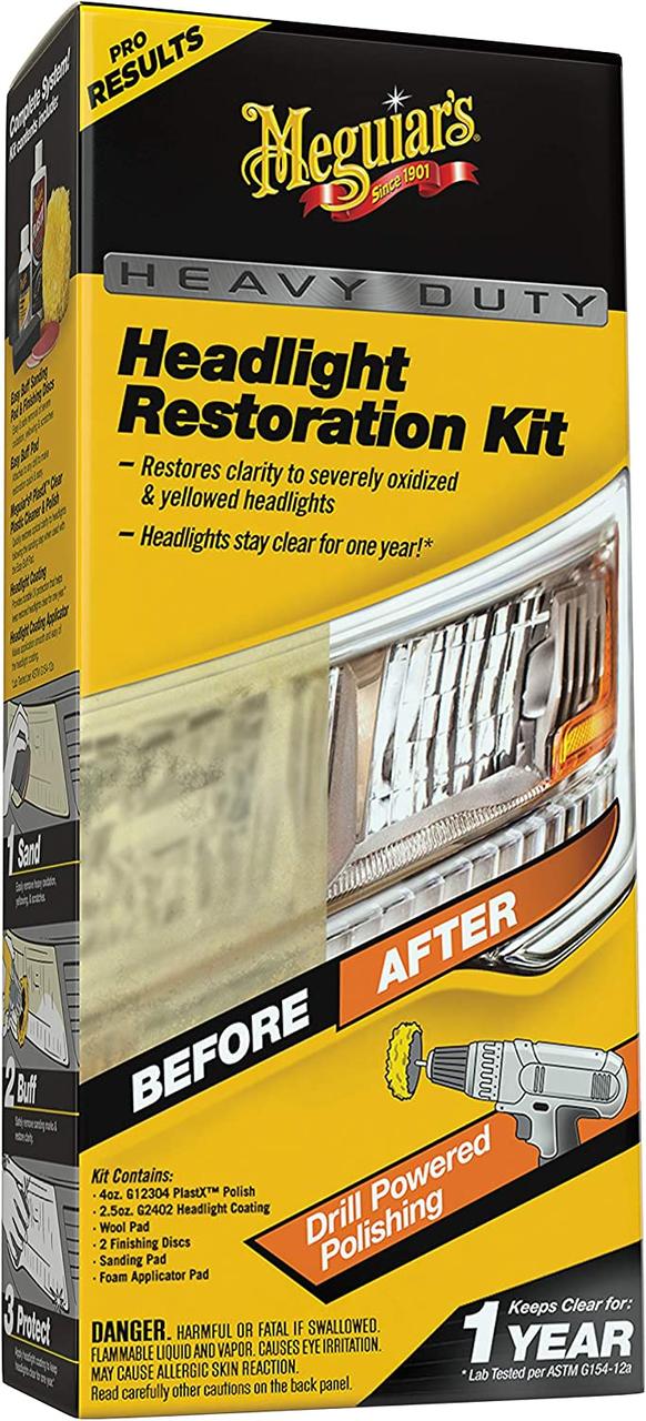 Набір для абразивного відновлення та захисту фар - Meguiar's Heavy Duty Headlight Restoration Kit (G2980)