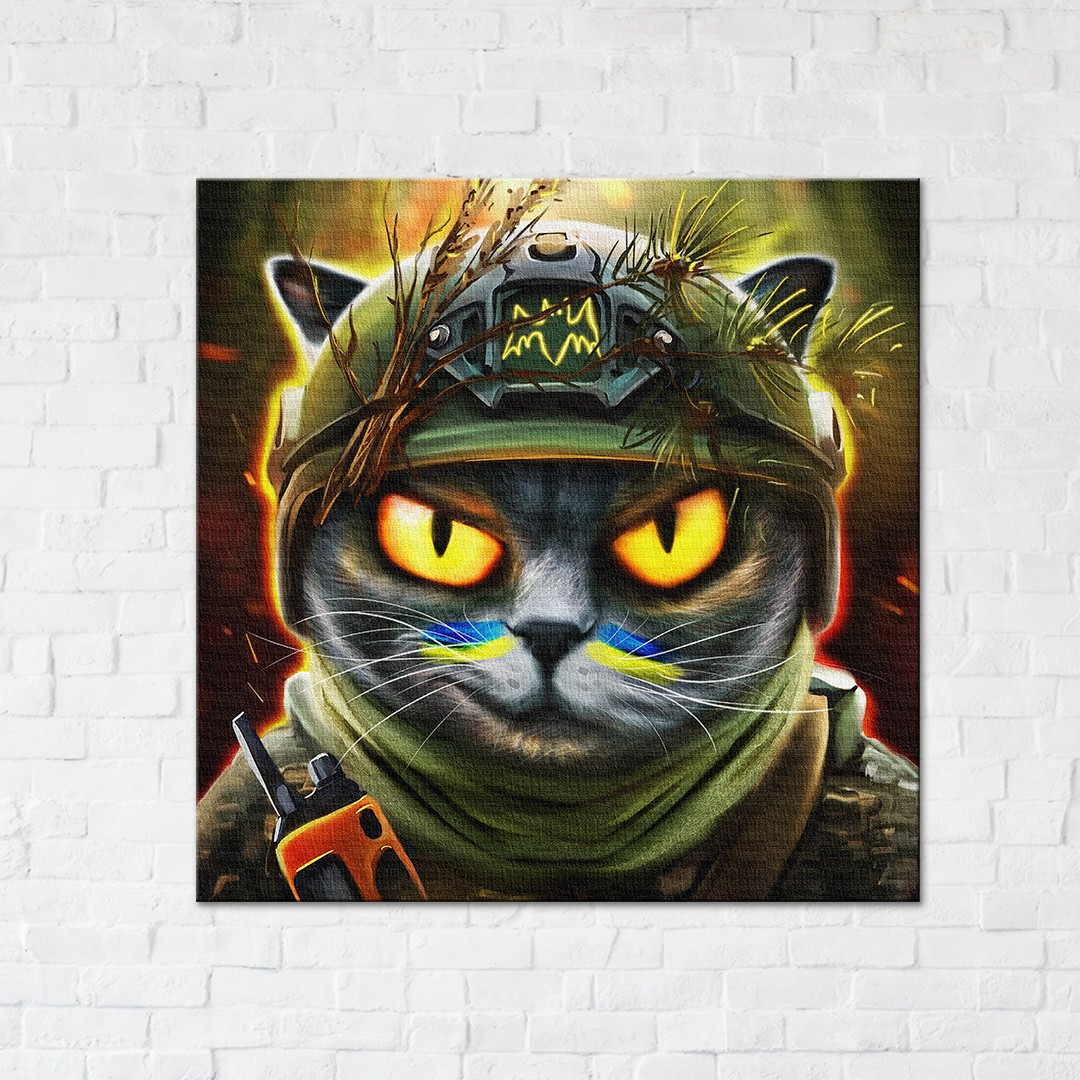 Постер на полотні Котик розвідник ©Марінна Пащук (CN53124M) 40х40