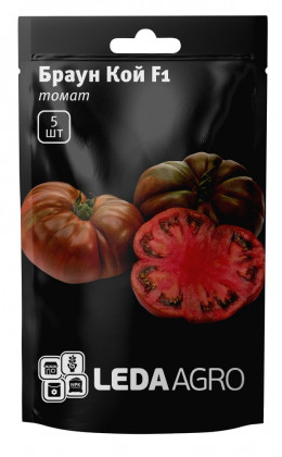 Насіння томату Браун кой F1, 5 насінин — високорослий, темно-бордовий, Leda Agro
