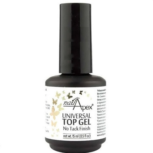 Топ без липкого шару каучуковий «Universal Top NO TACK FINISH» Nailapex, 15 мл, фото 1