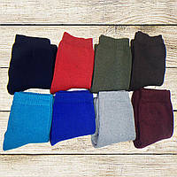 Теплые женские носки махровые зимние мягкие комфортные домашние, в наборе 12 пар высокие цветные недорогие
