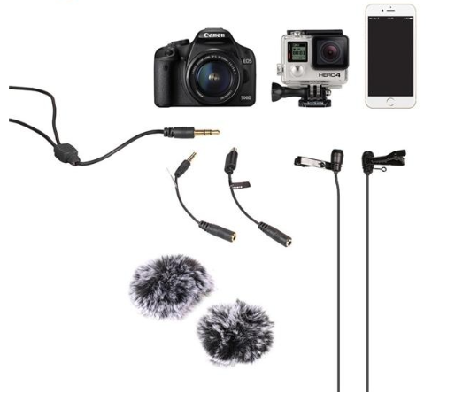 Петличний мікрофон Comica Dual-head Lavalier Microphone CVM-D02 (B2.5m) (CVM-D02)