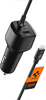 Автомобильное зарядное устройство Spigen USB C PC2100 PowerArc Car Charger и кабель Lightning