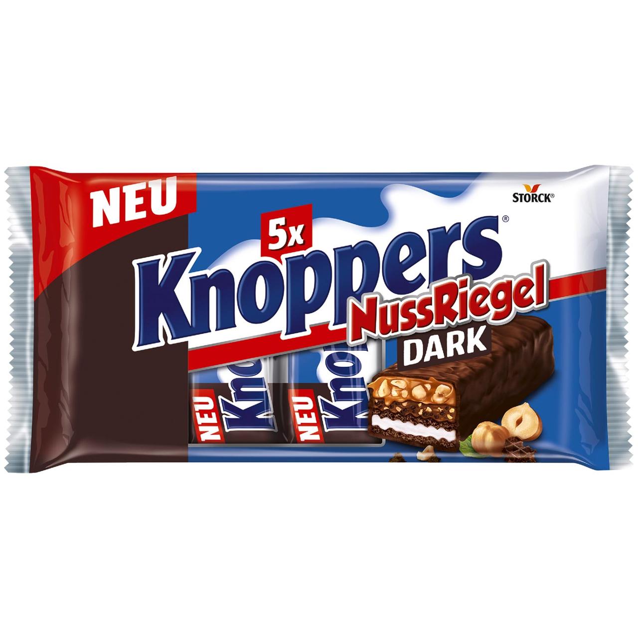 Шоколадно-вафельні батончики Knoppers NussRiegel Dark 200g