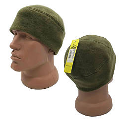 Тепла флісова вітрозахисна шапка для ЗСУ, Олива / Тактична зимова шапка / Шапка для військових