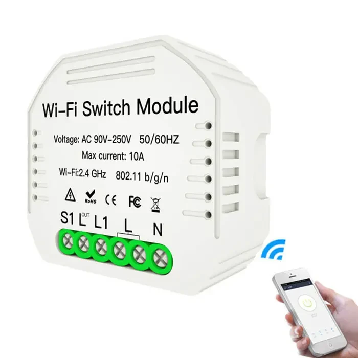 Moes MS-104 одноканальне реле Tuya smart life WiFi реле на один канал у підрозетник