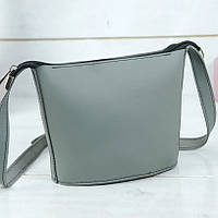 Жіноча шкіряна сумка через плече, розмір 19*16*6 см, колір сірий