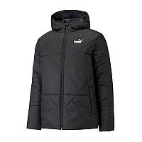 Куртка спортивная мужская Puma Essentials Padded 587645 01 (черная, зима, термо, с капюшоном, бренд пума)