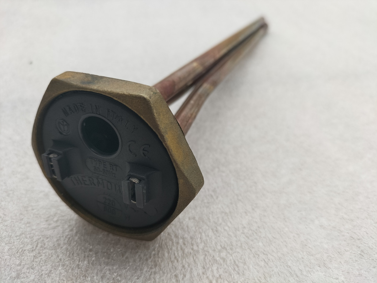 Мідний тен для чавунної батареї 1200 Вт, Італія Thermowatt різьблення 1 1/4 (різьблення дюйм з чвертю 41 мм)