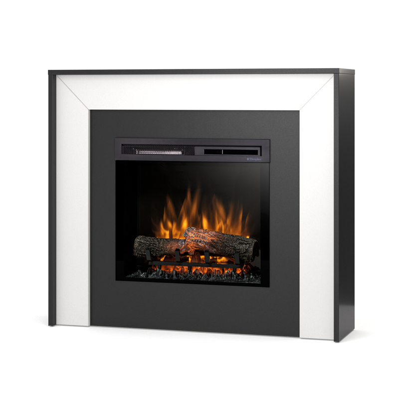 Електрокамін Zuni з 23-дюймовою вставкою Чорний/Кремово-білий глянець, фото 1
