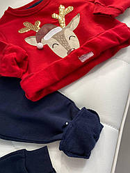 Дитячий новорічний костюм комплект з оленем та паєтками Червоний 21578 Alisa, Красный, Унисекс, Зима, 2 года