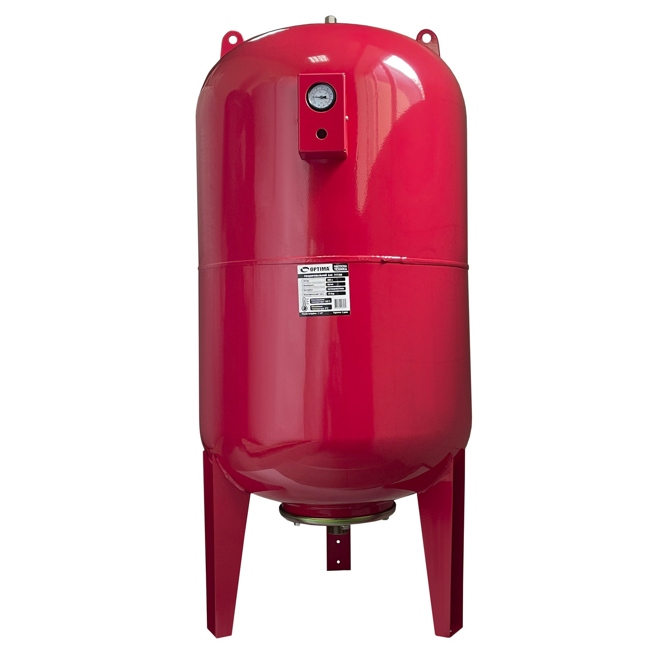 Бак Optima cal-pro для систем опалення 300 л 10bar вертикаль. (з манометром)