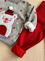Детский новогодний костюм комплект с мишкой Серый 22555 deco, Серый, Унисекс, Зима, 104 см, 4/5 лет