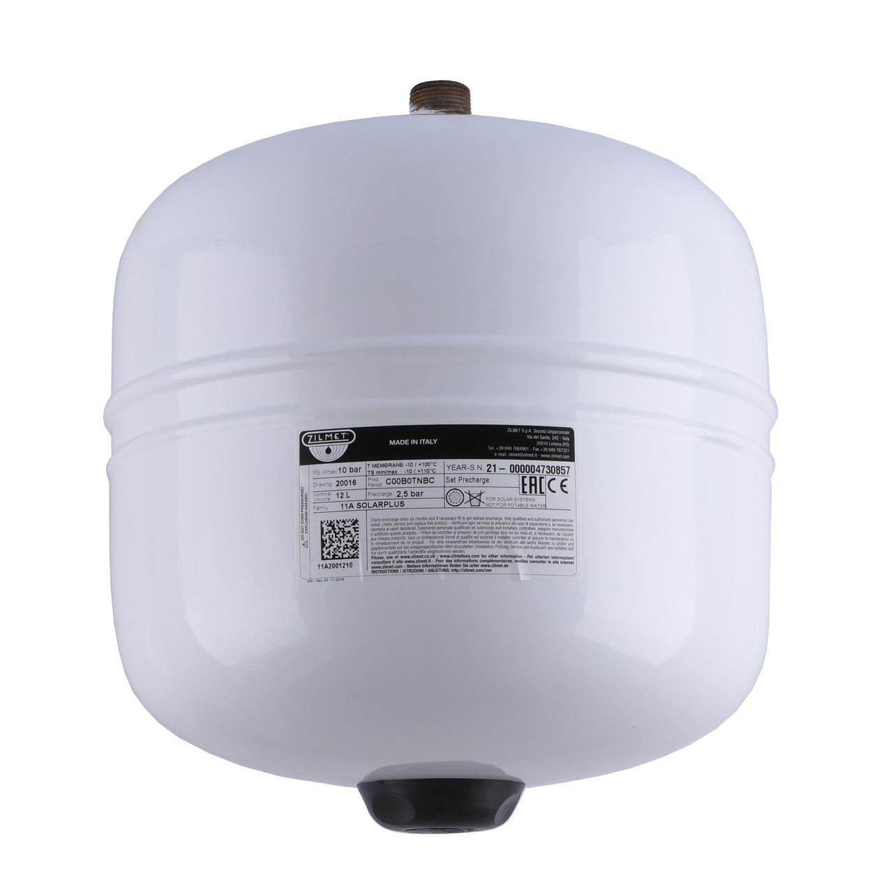 Бак Zilmet solar-plus для систем сонячного опалення 12 л 10bar (11A2001210)