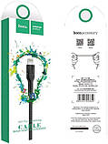 Кабель Usb Lightning HOCO U31 Benay 2.4 A 1.2 m (круглий, тканинний) Black, фото 2