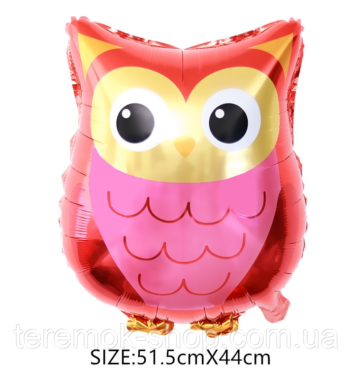 Фольгований шар фігура велика Сова лісова 51.5 х 44см Китай, фото 1