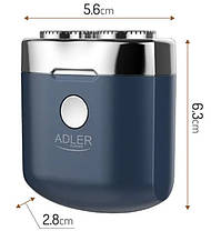 Бритва дорожня Adler AD 2937 з USB, синя, фото 5