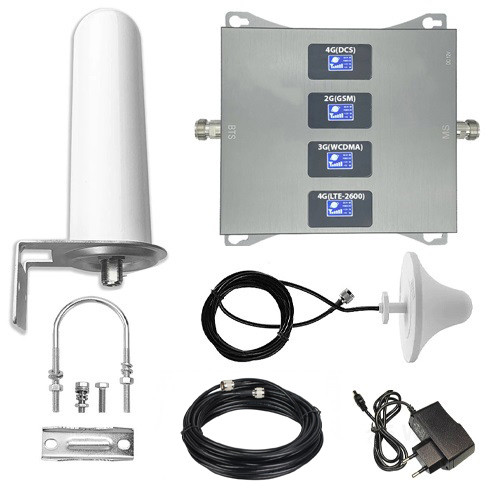 GSM репитер 4 диапазона, 900 1800 2100 2600 усилитель связи 3G 4G LTE ...