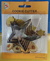 Вирубки металеві для печива та пряників Зірки набір із 5 форм
