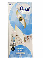 Освежитель воздуха Brait Fresh Linen автоматический набор Свежесть белья + сменный баллон 250мл
