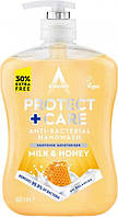 Антибактериальное мыло для рук Astonish Protect+Care Молоко и Мед 650 мл
