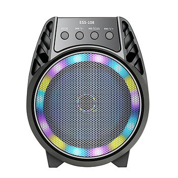 Портативна Bluetooth колонка-валіза з підсвічуванням та ручкою ESS-108 / Портативна акустика зі світломузикою