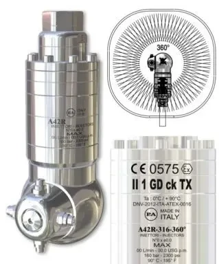 Мийна головка з гідроприводом A42R-316 -360° для миття цистерн, фото 1