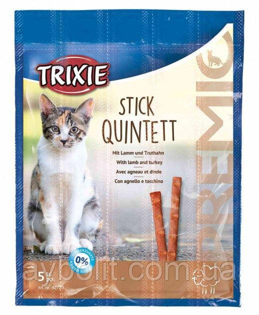 Ласощі для кішок Trixie 42723 Premio Quadro-Sticks ягня/індичка 5 шт. х 5 г