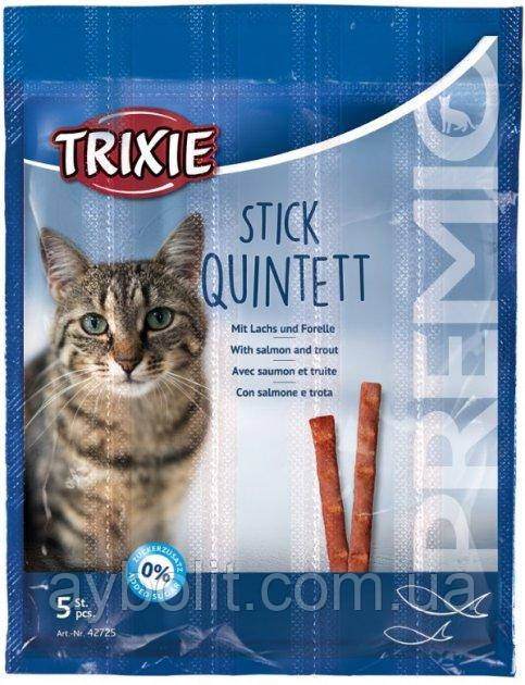 Лакомство для кошек Trixie 42725 Premio Quadro-Sticks лосось/форель 5 шт х 5 г, фото 1