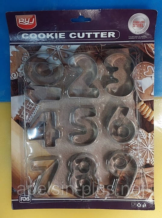 Вирубка кондитерська для печива та пряників Цифри 3,5 см набір, фото 1