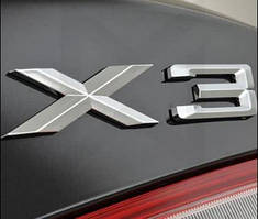 Шильдик емблема багажника X3 BMW БМВ Е83 F25 G01 колір хром