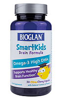 Омега-3 для дітей Bioglan Smartkids Omega-3 High DHA Brain Formula 30 chew caps цитрус, фото 3