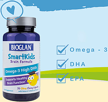 Омега-3 для дітей Bioglan Smartkids Omega-3 High DHA Brain Formula 30 chew caps цитрус, фото 2