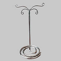 Стійка фонтанчик під прикрасою металева хромована сріблястого кольору одна штука висота 11 см