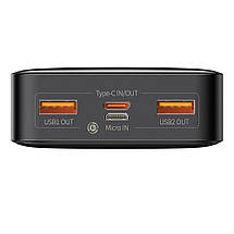 Power bank 20000 мА·год 20 Вт 2x USB Type-C чорний Baseus Bippus MippleML-M01, фото 5
