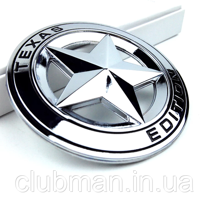 Емблема 3D «TEXAS EDITION» для JEEP (Джип) 75 mm (значок, наклейка, логотип) Хром, фото 1