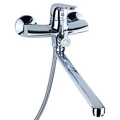 Змішувач NM Ø40 для ванни гусак прямий 350мм дивертор вбудований картріджний AQUATICA (NM-2C234C)