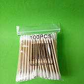 Ватні палички на дерев'яній основі, 100 шт./пач.