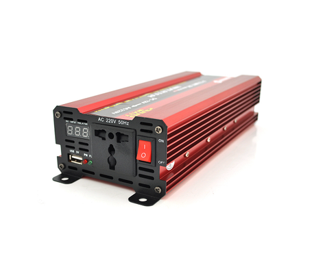 Автономний інвертор Voltronic NV-2000 (1200Вт)+LCD екран USB 1 універсальна розетка, крокодилли, фото 1