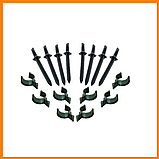 Комплект (кілочки 20 + кліпси 20) для парника-теплиці, комплект для збірки парника з дуг, фото 3