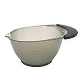 Миска для фарбування волосся, масок, фарб пластикова з прогумованою ручкою, дном MР7 сіра