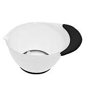 Миска для фарбування волосся, масок, фарб пластикова з прогумованою ручкою, дном MР7 біла