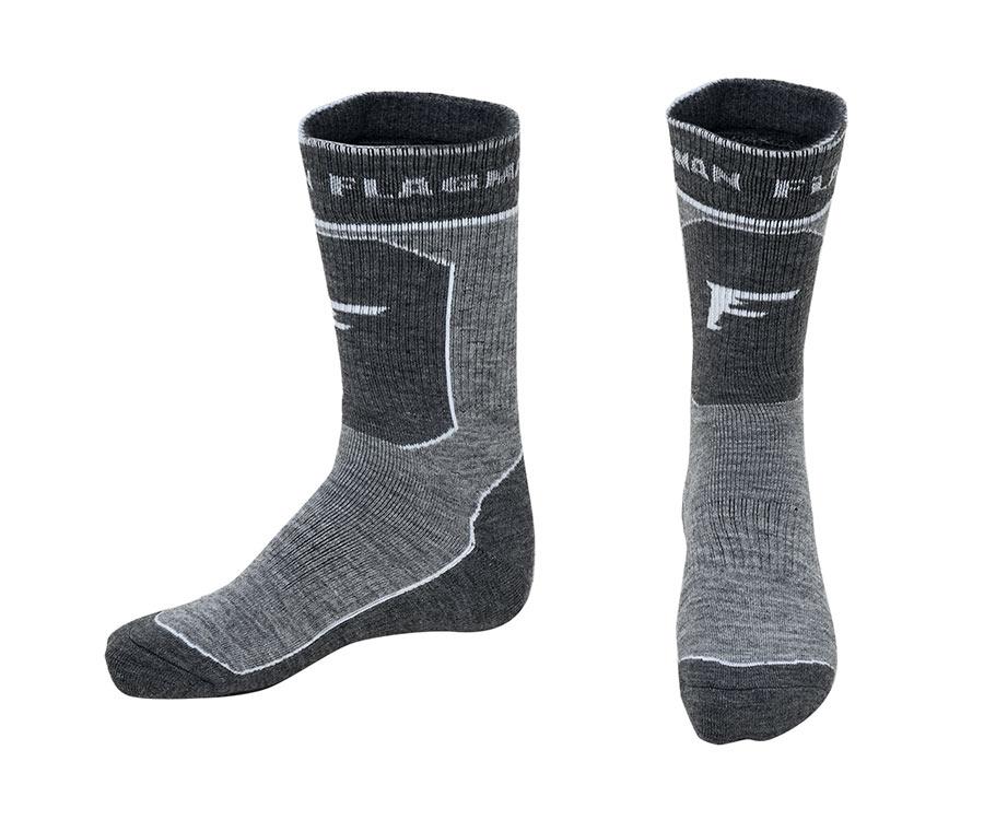 Шкарпетки термотрекінгові Flagman Extra Heat Merino Wool High Grey, фото 1