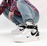 Зимові жіночі кросівки Nike Air Force 1 Mid 07 LV8 Utility "White Black"